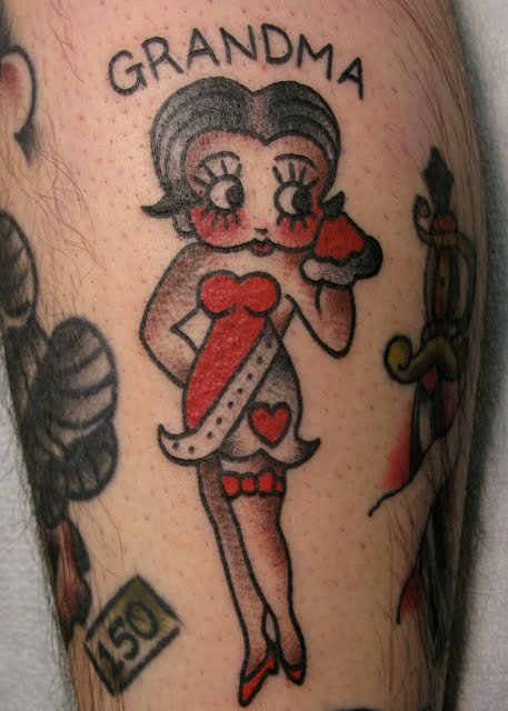 Traditional Grandma Betty Boop Tattoo