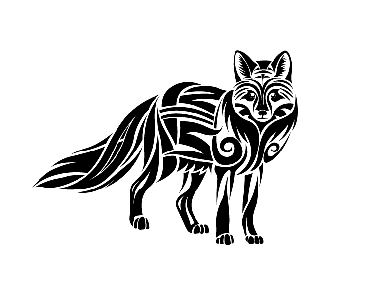 Tribal Coyote Tattoo Design by Coyotehills