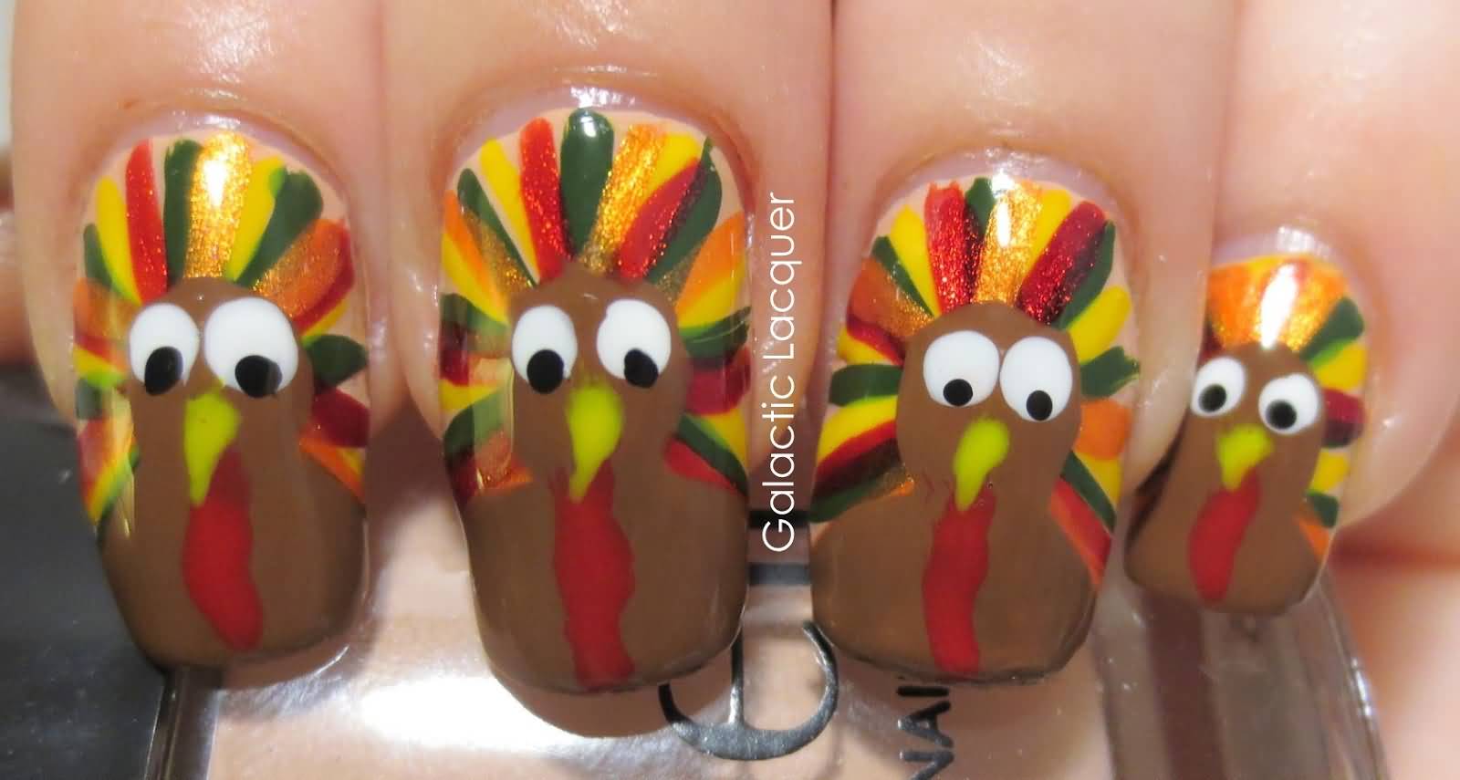 Turkey Nail Design For Thanksgiving