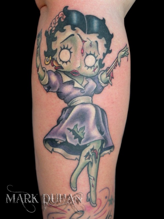 Zombie Betty Boop Tattoo by Mark Duhan