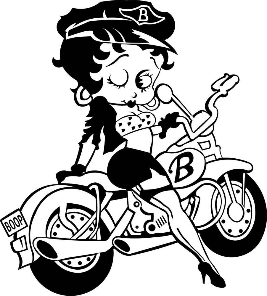 Amazing Biker Betty Boop Tattoo Design