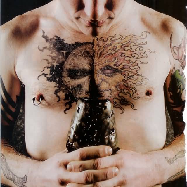 Amazing Slipknot Member Tattoo On Chest For Men