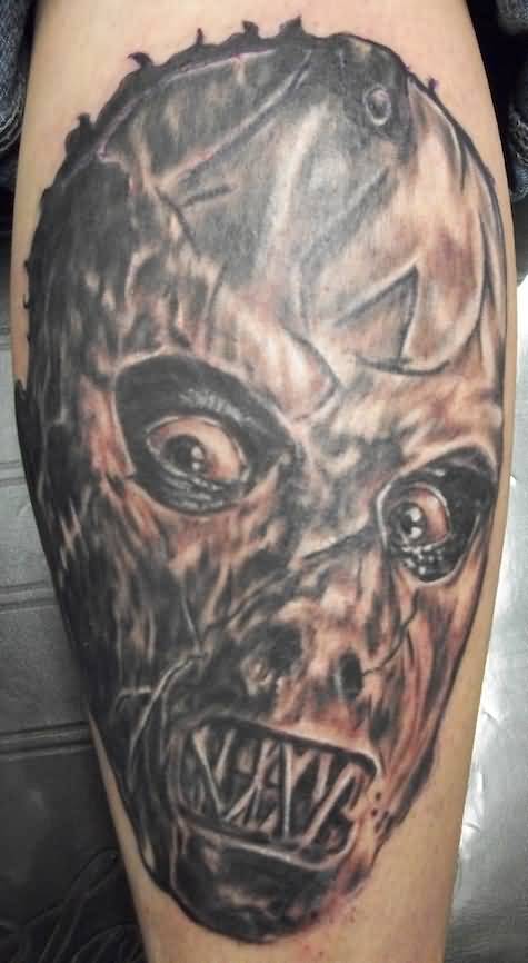 Angry Slipknot Member Face Tattoo