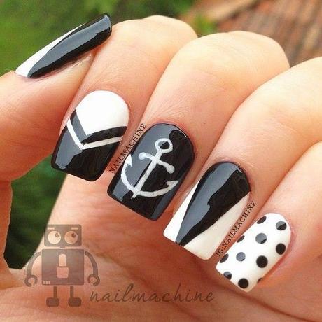Black And White Beautiful Designs Nail Art