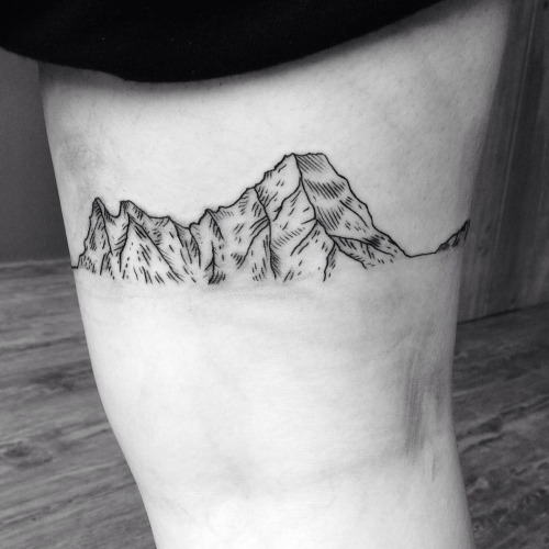 Black And White Mountains Tattoo