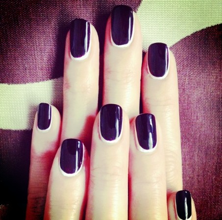 Black And White Reverse French Tip Nail Designs