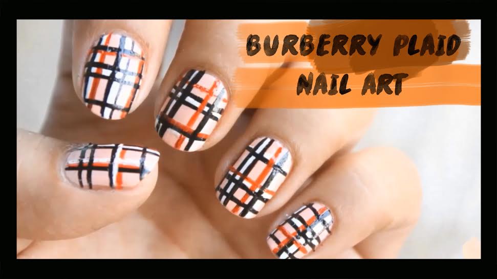 Burberry Plaid Nail Art Design