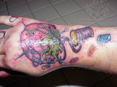 Colored Craft Tattoo On Right Hand