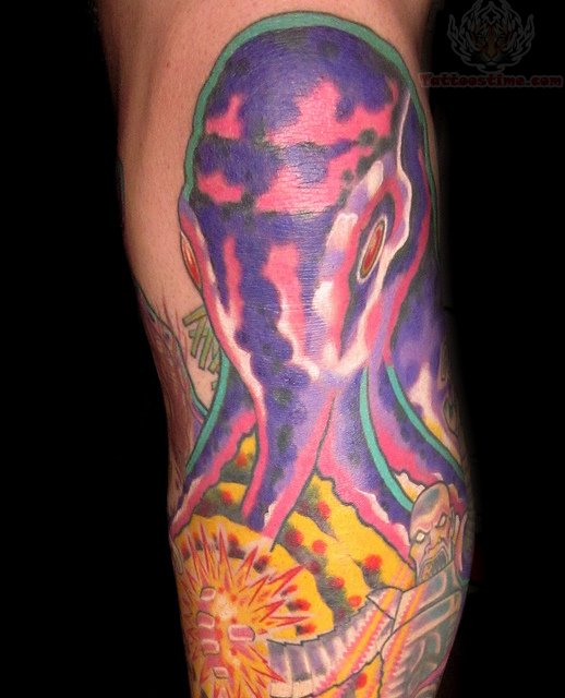 Colored Cthulhu Tattoo Design Idea
