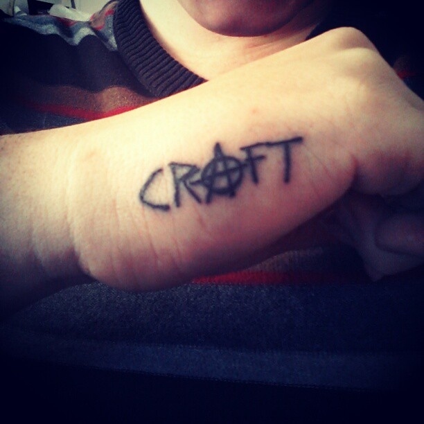 Craft Tattoo On Right Hand