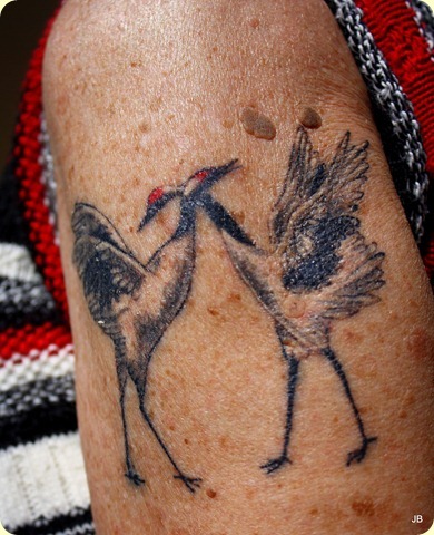 Crane Tattoos On Shoulder