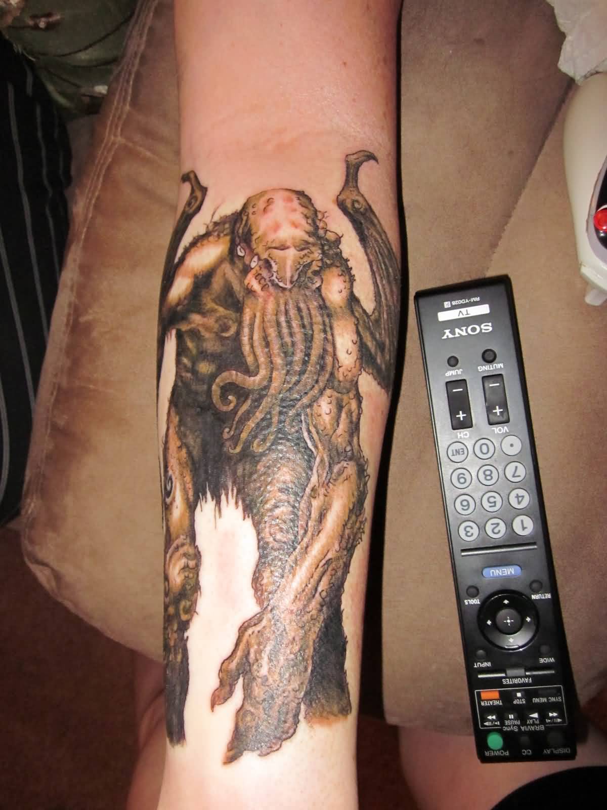 Cthulhu Tattoo On Forearm