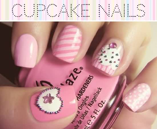 Cupcake Nail Art Design Idea
