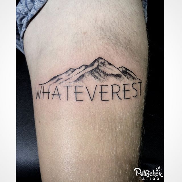 DotWork Mountains With What Everest Tattoo