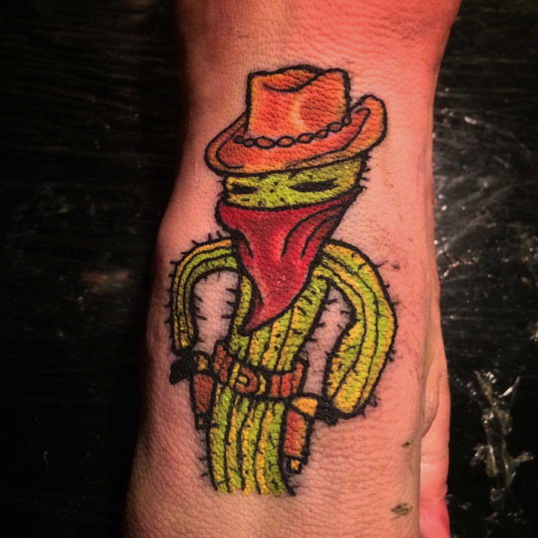 Funny Cowboy Cactus Tattoo