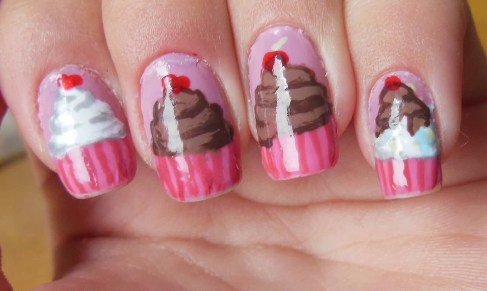 Glossy Cupcake Nails