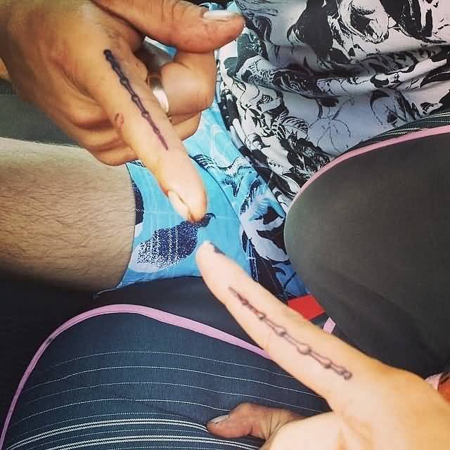 Harry Porter Elder Wand Matching Tattoos On Fingers