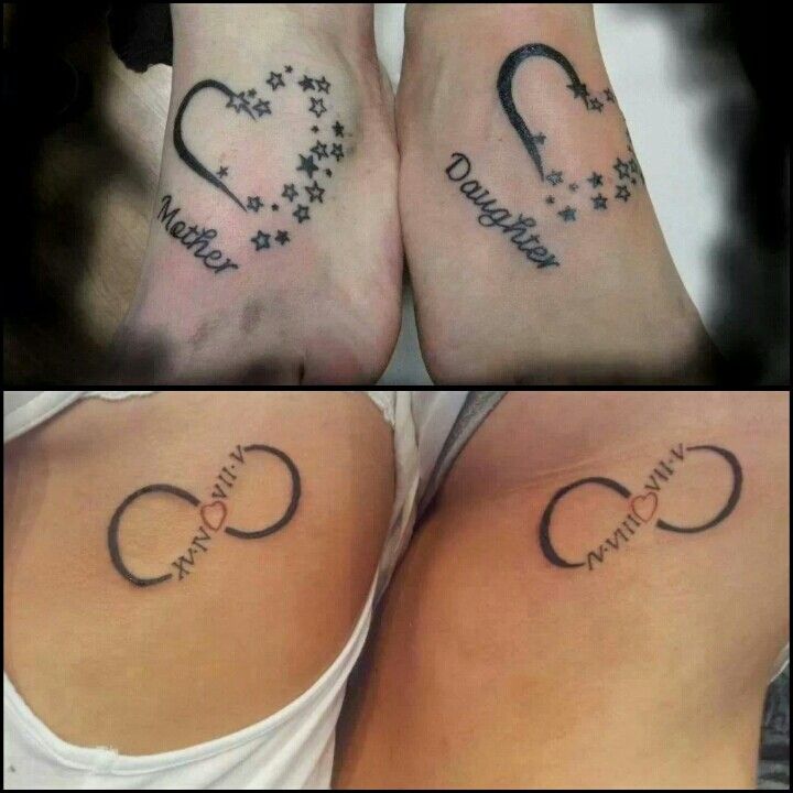 Infinity Roman Numerals With Mother And Daughter Matching Tattoos