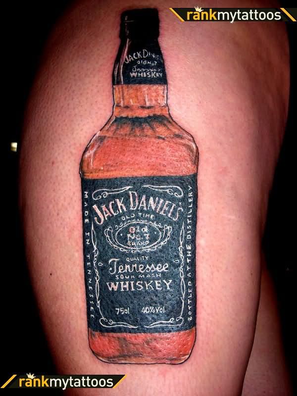 Jack Daniel Bottle Tattoo