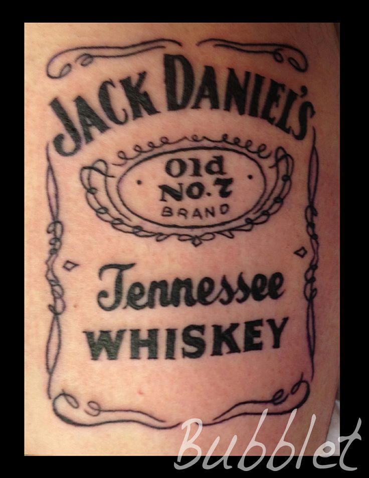 Jack Daniel Label Tattoo