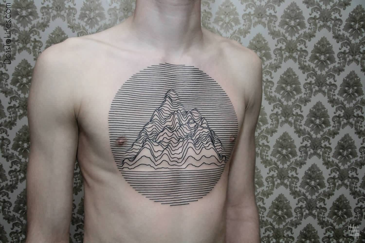 Lines Forming Mountains On Chest By Chaim Machlev
