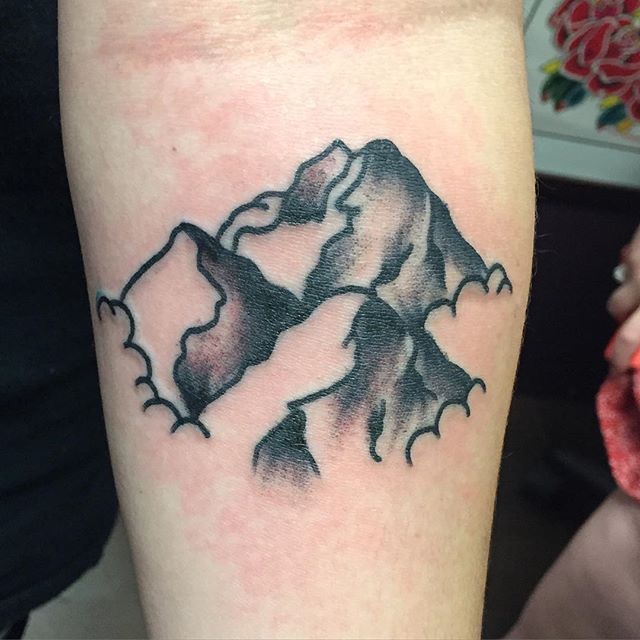 Little Black Ink Mountains Traditional Tattoo