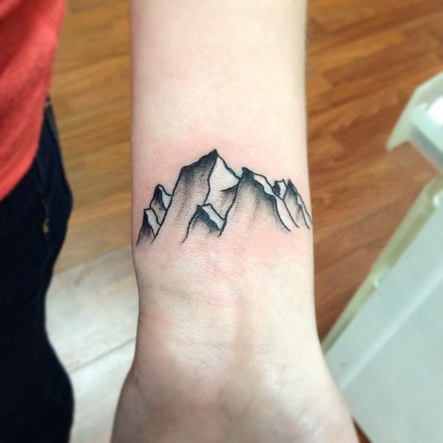 Lovely Mountains Tattoo On Wrist