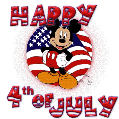 Mickey Mouse Wishing You Happy 4th Of July Glitter Ecard