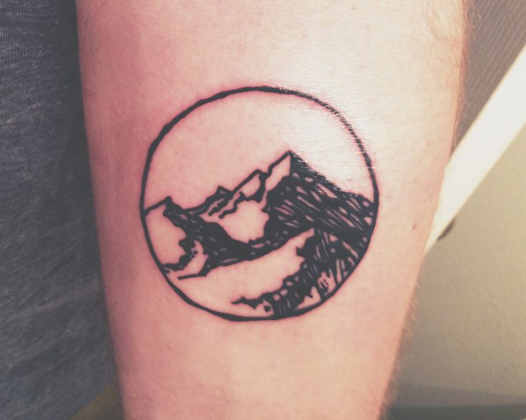 Mountains In Circle Tattoo