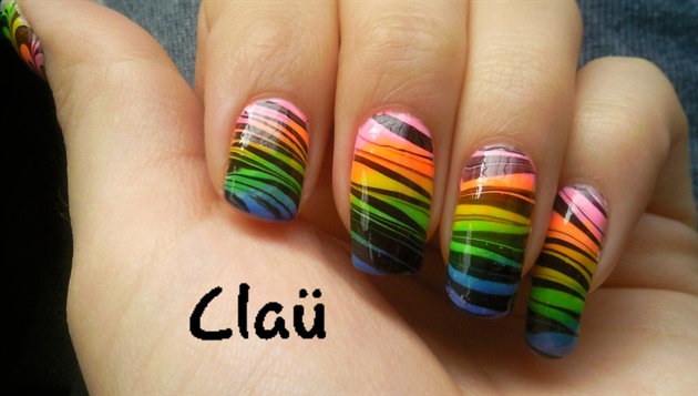 Multicolor Zebra Print Nail Art