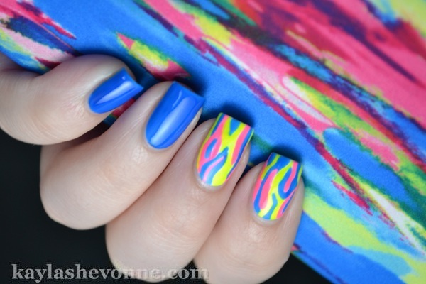 Neon Stripes Nail Art