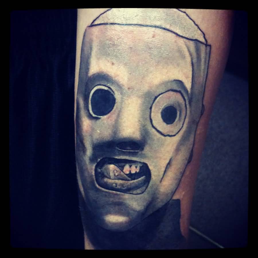 Nice Black And White Slipknot Member Mask Tattoo By Xs1cx