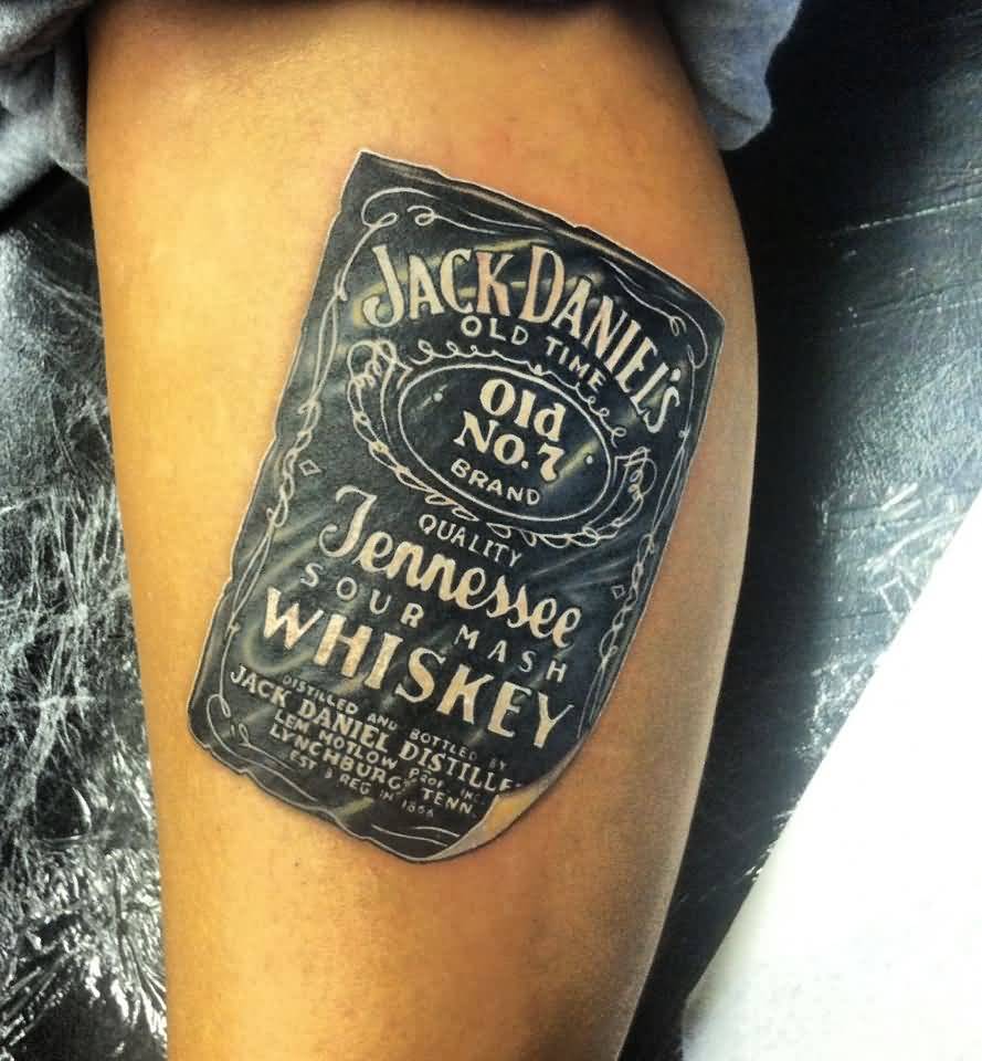 Nice Jack Daniel Label Tattoo By Nick D Angelo