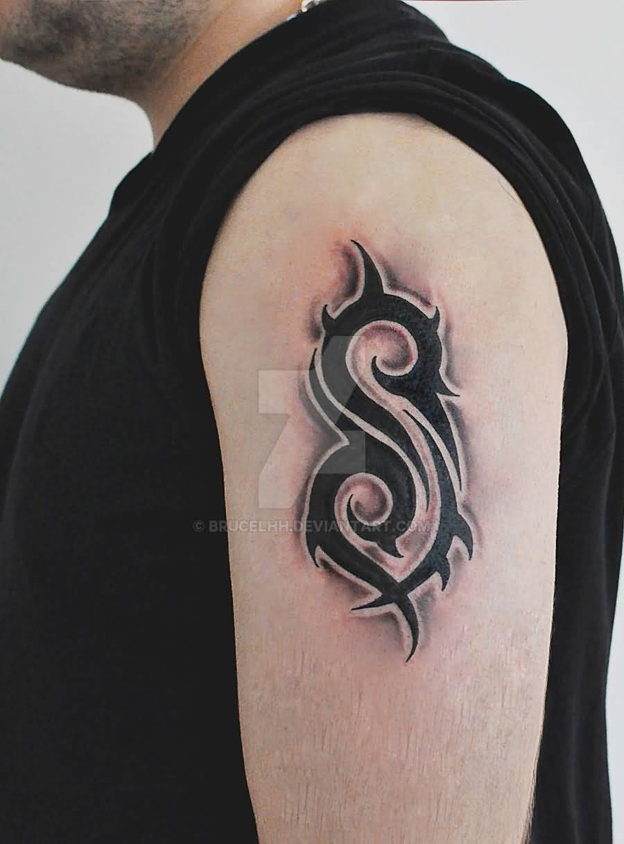 Nice Slipknot Logo Tattoo On Left Shoulder By Brucelhh Da3030r