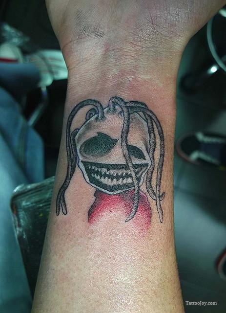 Nice Slipknot Member Face Tattoo On Wrists