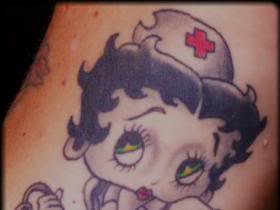 Nurse Betty Boop Head Tattoo