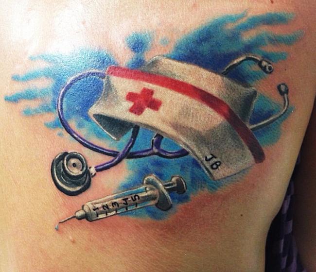 Nurse Betty Boop Tattoo On Chest For Men