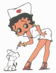 Nurse Betty Boop With Puppy Tattoo Design