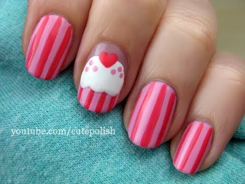 Pink Cupcake Nail Art