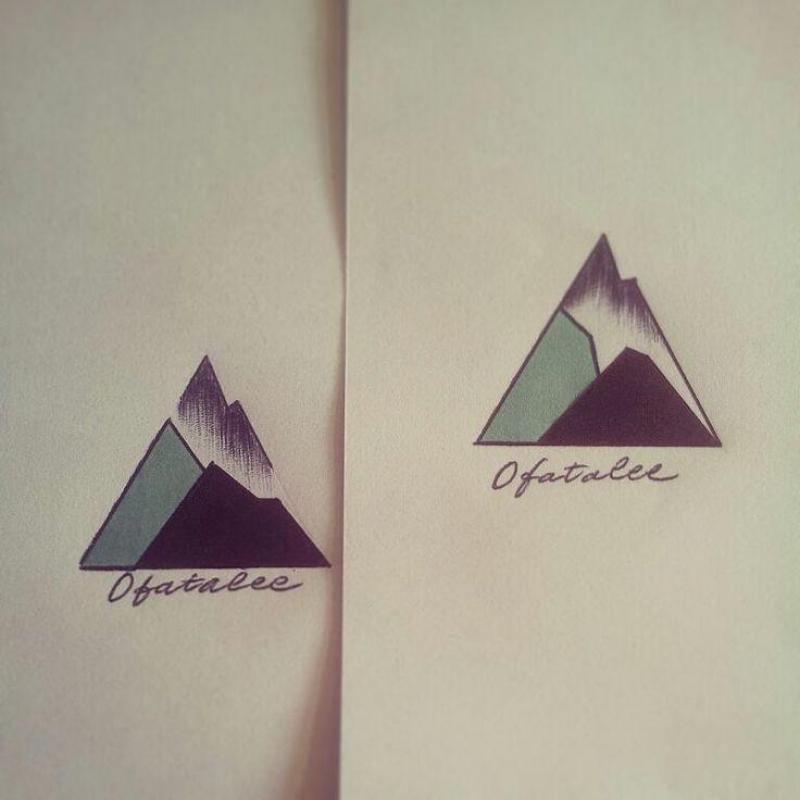 Pyramid  Mountains Geometric Tattoo Design