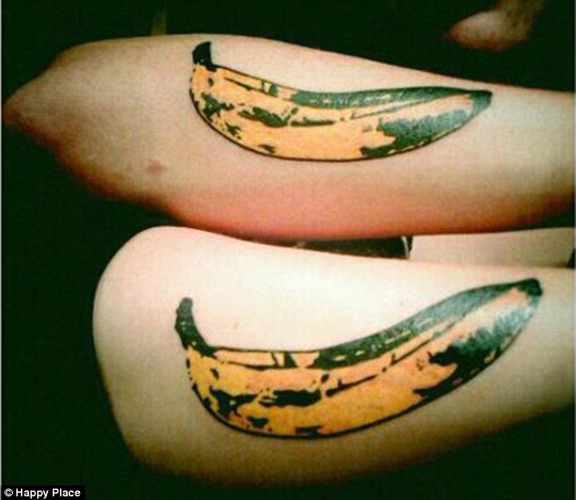 Realistic Banana Matching Tattoos
