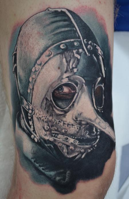 Realistic Slipknot Member Face Portrait Tattoo