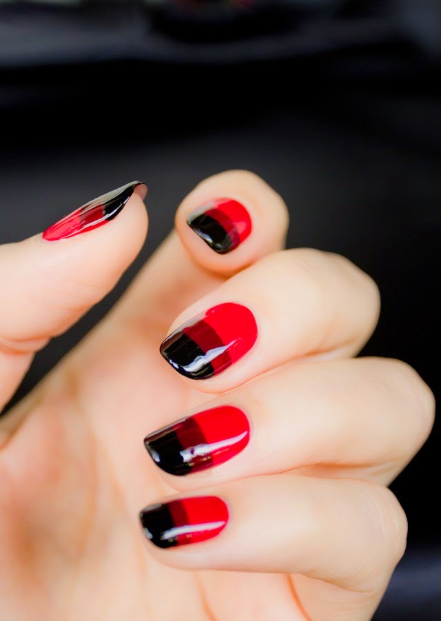 50 Very Beautiful Red And Black Nail Art Design Ideas