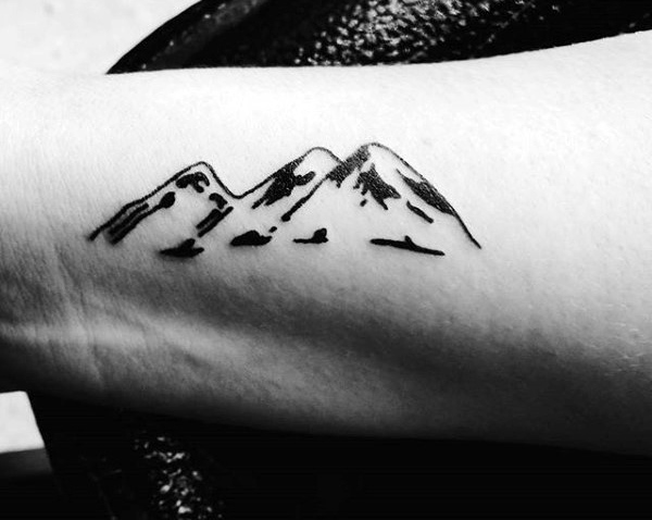 Simple And Small Mountains Tattoo