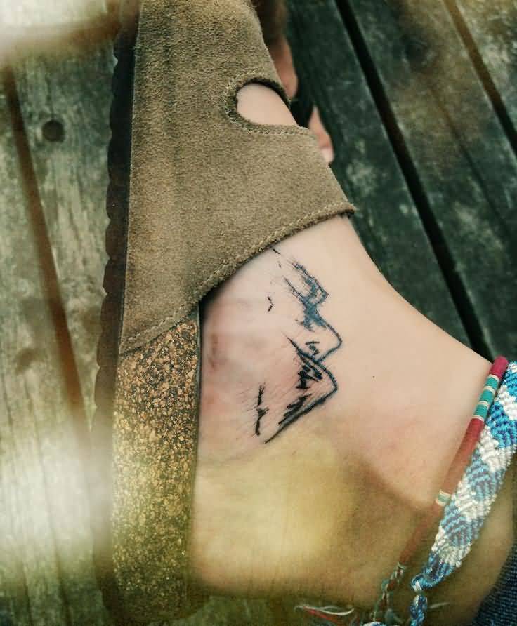 Simple Foot Mountains Tattoo