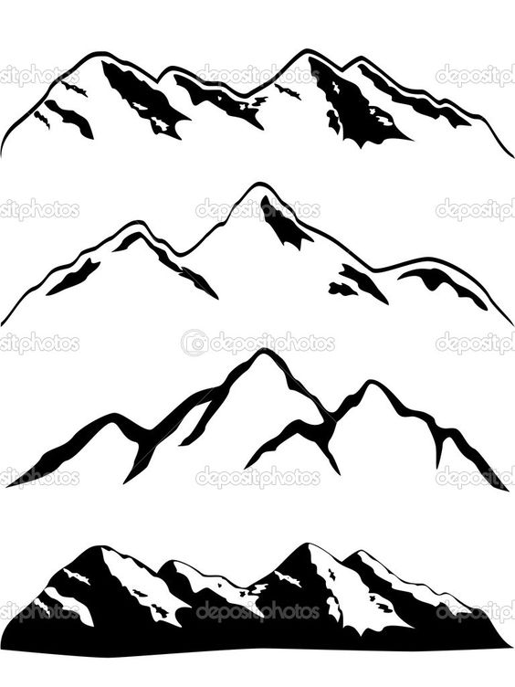 Simple Mountain Range Tattoo Design