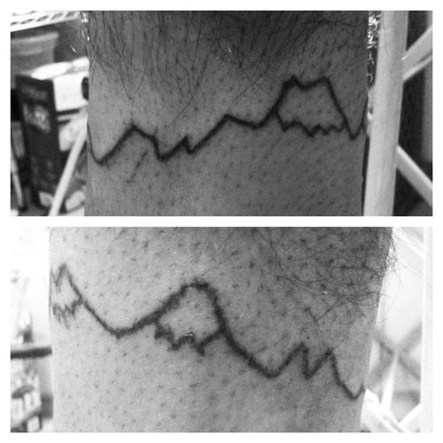 Simple Mountains Line Tattoo