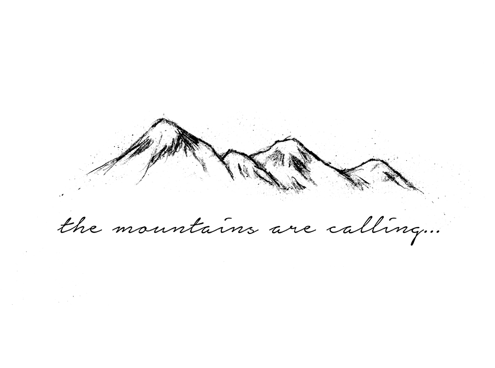 Simple Mountains With Lettering Temporary Tattoo Design