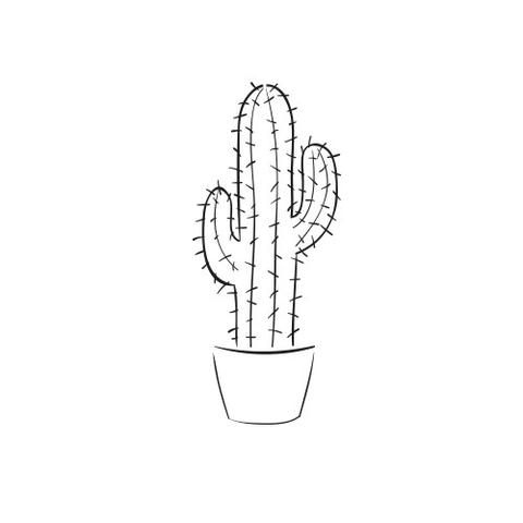 Simple Saguaro Cactus Tattoo Design