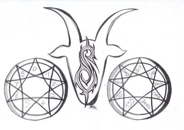 Slipknot Goat Head With Stars Tattoo Design By AmayaKuroi
